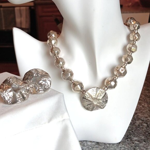 "VERY RARE" RONJON BLOCH VTG STERLING IVORY MODERNIST DEMI PARURE SET - Picture 1 of 11